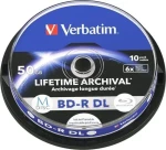 Verbatim M-Disc BD- R DL 10ks / Blu-ray disk / 50 GB / 6x / Spindl / Printable (43847)