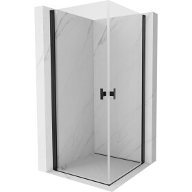MEXEN/S - Mist-B Duo sprchovací kút dvere krídlové 80 x 80, transparent, čierna 8A2-080-080-70-00