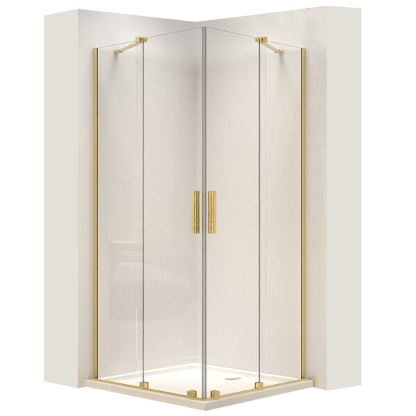 REA - Sprchová kabína Montana Double Gold Brush 80x80 REA-K6695
