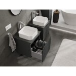 MEXEN/S - Rivel kúpeľňová skrinka pod umývadlo 50, 1 šuplík, reliéf, grafit mat 91A20-05047-1-BF66