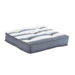 MADAM STOLTZ Bavlnený sedák Blue / White / Grey 60 × 60 cm