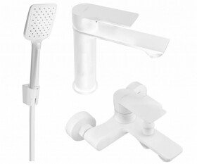 MEXEN/S - Royo R62 Set umývadlové a vaňové batérie s príslušenstvom, biela 72203R62-20