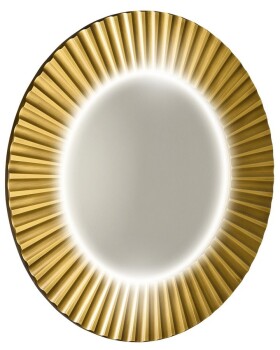 SAPHO - PRIDE STRIP guľaté zrkadlo s LED osvetlením v ráme, priemer 90cm, zlato PD950