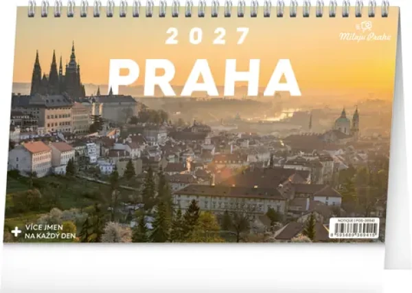 NOTIQUE Praha - Milujem Prahu 2027 / Stolný kalendár / 23,1 × 14,5 cm