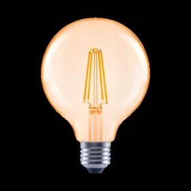 Xavax LED Filament žiarovka / E27 / 680 lm (nahrádza 52 W) / G95 guľa / jantárová / teplá biela
