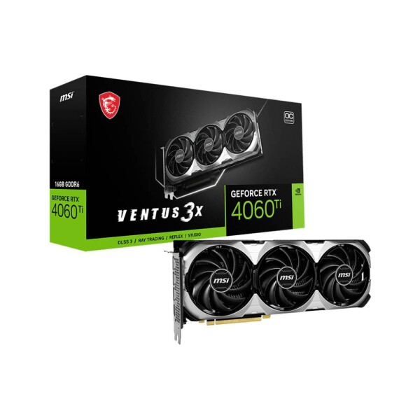 MSI GeForce RTX 4060 Ti Ventus 3X OC 16GB / 2310 - 2625Mhz / 16GB GDDR6 / 128bit / 3xDP + 1x HDMI / 165W (RTX 4060 Ti VENTUS 3X 16G OC)