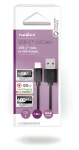 Nedis USB-A - USB-C kábel čierna / Kábel USB / USB 2.0 / 15 W / 480 Mbps / 1 m (CCGB60600BK10)