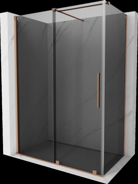 MEXEN/S - Velár sprchovací kút, posuvné dvere 160 x 80, grafit, meď kartáčovaná 871-160-080-41-65