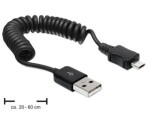 DeLock kábel USB 2.0 A samec lt;¦-gt; USB micro B samec / krútený kábel (83162)