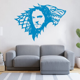 Veselá Stena Samolepka Jon Snow Hra o tróny Farba: modrá, Veľkosť: 80 x 58 cm