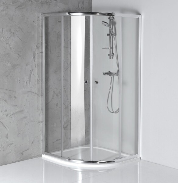AQUALINE - ARLETA štvrťkruhová sprchová zástena 900x900, číre sklo HLS900Y