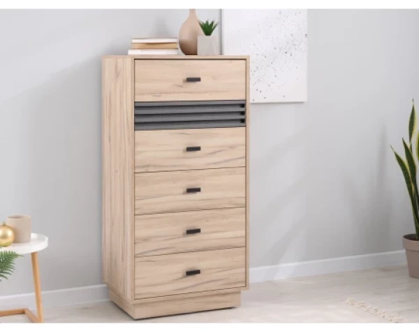 Komoda so zásuvkami Ancona, 60 cm, dub estana/antracit%