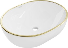 MEXEN - Viki umývadlo na dosku 48 x 35, biela/zlatá linka 21054805