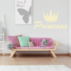 Veselá Stena Samolepka Princess Farba: béžová, Veľkosť: 80 x 45 cm