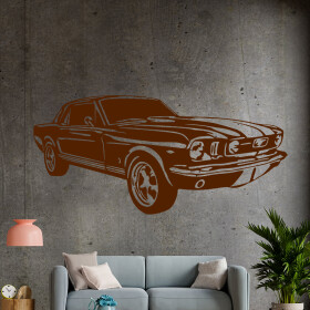 Veselá Stena Samolepka Automobil Ford Mustang Farba: hnedá, Veľkosť: 100 x 47 cm
