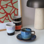 HK living Šálka s podšálkou Rustic Blue 220 ml