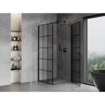 MEXEN/S - Mist-B sprchovací kút dvere krídlové pravá 100 x 100, čierna kratka, čierna 8A2T-100-100-70-77-P