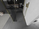 MEXEN/S - Kioto Sprchová zástena WALK-IN 125 x 120 x 30, transparent, zlatá 800-125-120-221-50-00-030