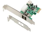 Dawicontrol DC-1394 / Radič / FireWire / PCIe x1 / 2x externý + 1x interný Port / bulk (DC-1394 PCIe Blister)