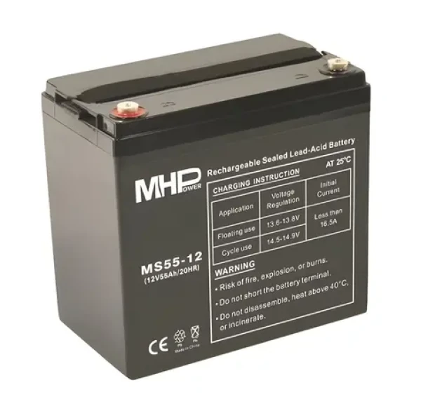 MHPower MS55-12 / Olovený akumulátor / VRLA AGM / 12V / 55Ah (MS55-12)