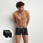 Pánske športové boxerky 3 ks DIM SPORT COTTON STRETCH BOXER 3x - DIM SPORT - čierna M