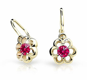 Cutie Jewellery Zlaté detské náušnice C1947-10-X-1 červená