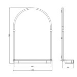 SAPHO - Zrkadlo TIGA s policou 48x67cm, chróm HZ202