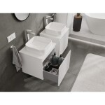MEXEN/S - Rivel kúpeľňová skrinka pod umývadlo 50, 1 šuplík, reliéf, biela mat 91A20-05047-1-BF01