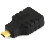 Logo redukcia micro HDMI samec - HDMI samica čierna / Redukcia / pozlátené konektory