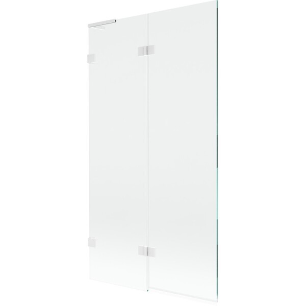 MEXEN/S - Lunar L vaňová zástena 2-krídlová ľavá 100 x 150, transparent, biela 897L-100-100-20-00-L