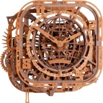 Wooden City 3D puzzle Gear Globe nástenné hodiny 416 dielikov