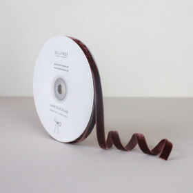 Bella Rose Zamatová stuha 1 cm – Brown (10 m)
