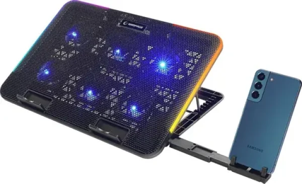 Rampage Sixpower R9 / Chladiaca podložka / pre notebooky 15,6" / RGB / nastaviteľná (SIXPOWER R9)