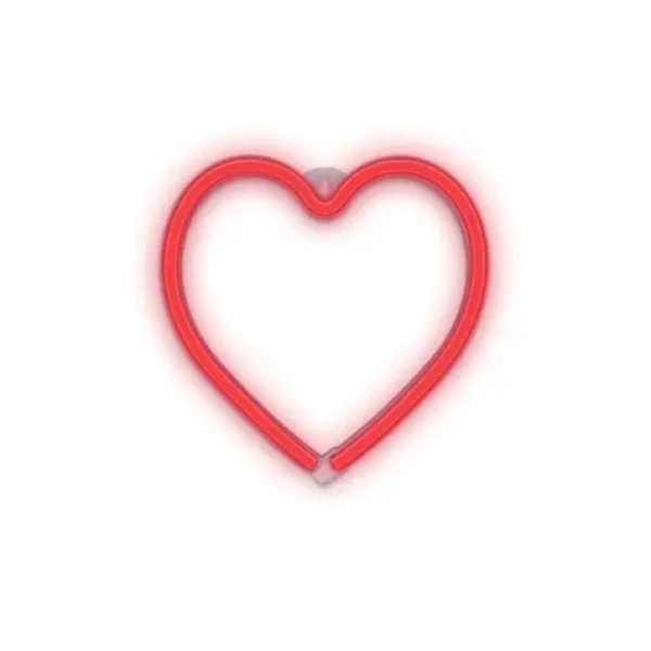 Forever Dekoratívne LED neón Srdce čerevená / dĺžka kábla 2m / 3xAA / USB (DNLHEARFORE)