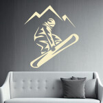 Veselá Stena Samolepka Snowboardista Farba: černá, Veľkosť: 100 x 114 cm