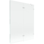 MEXEN/S - Lunar vaňová zástena 2-krídlová pravá 130 x 150, transparent, biela 897-130-100-20-00-P
