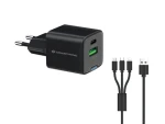 Conceptronic ALTHEA16B čierna / USB nabíjací adaptér / 1x USB-A / 1x USB-C / 33 W GaN / PD (ALTHEA16B)