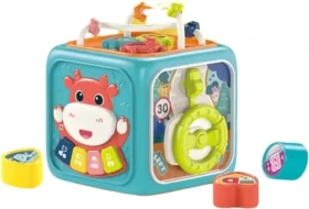 CHIPOLINO Motorická kocka 6v1 Animals modrá