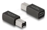 DeLock Adaptér USB-C (F) - USB-B (M) antracitová / Adaptér / USB 2.0 (65839)