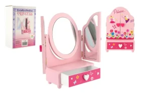 TEDDIES Šperkovnica Princess so zrkadlom 3-dielna