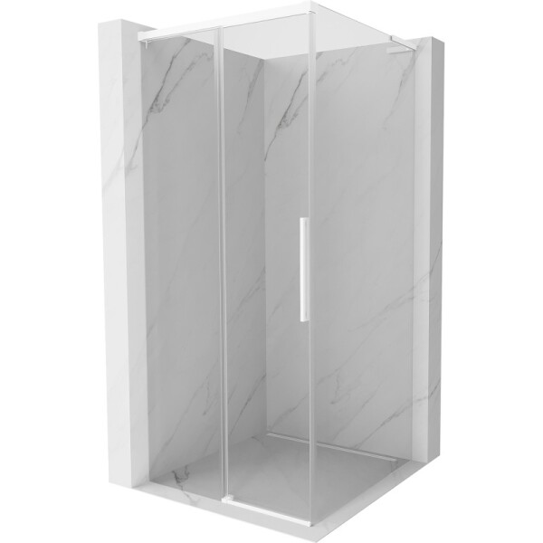 MEXEN/S - Rox L sprchovací kút posuvný 120 x 120, transparent, biela 8C2L-120-120-20-00