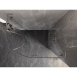 MEXEN/S - Lunar L sprchový kút štvrťkruh krídlový pravá 100 x 90, transparent, nikel kartáčovaný 833L-100P-090L-97-00