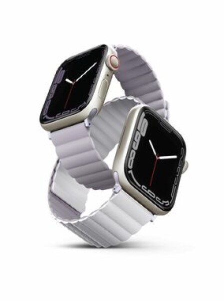 Uniq REVIX Reversible Magnetic remienok pre Apple Watch 45 amp; 44 amp; 42mm - LILAC (fialovo-biela) (8886463680810)