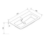 Mereo Siena, kúpeľňová skrinka s umývadlom z litého mramoru 81 cm, biela lesk CN411M