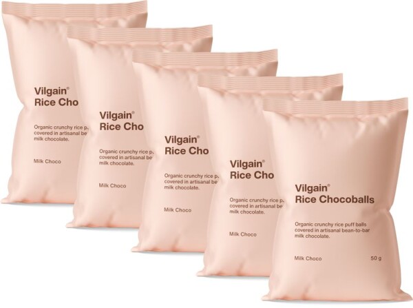 Vilgain Rice Chocoballs BIO – 5× mliečna čokoláda 50 g