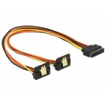 DeLock SATA 15pinový napájací konektor s aretačnou funkciou 2 x SATA 15pinová 30 cm (60159)