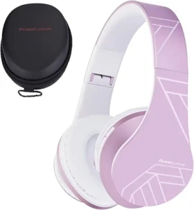 PowerLocus P2 Kids Purple/White / Detské bezdrôtové slúchadlá s mikrofónom / Bluetooth 5.3 (pwl-p2kids-metal)