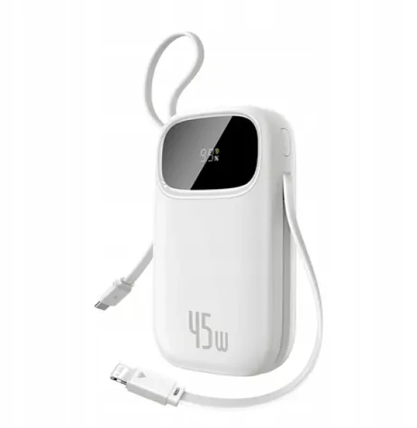 Baseus EnerFill FC31 Qpow 3 biela / Powerbanka / 20000mAh / 45W / USB-C a Lightning v tele / USB-A (E0028D01)