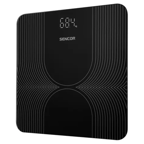 Sencor SBS 2476BK čierna / Osobná váha / Tvrdené sklo / LCD / 180 kg / kg / 2x AAA (8590669338412)
