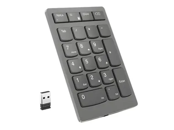 Lenovo Go Wireless Numeric Keypad sivá / Numerická klávesnica / Bezdrôtová / 21 kláves / Ergonomický design (4Y41C33791)